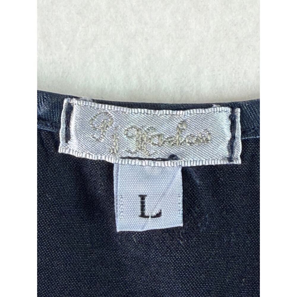 PJ Harlow Laura Tank Navy Blue Womens Large Satin Cami Lightweight Relaxed USA - Picture 8 of 10
